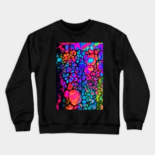 "Fluorescent Cells" - Fluid Art Crewneck Sweatshirt